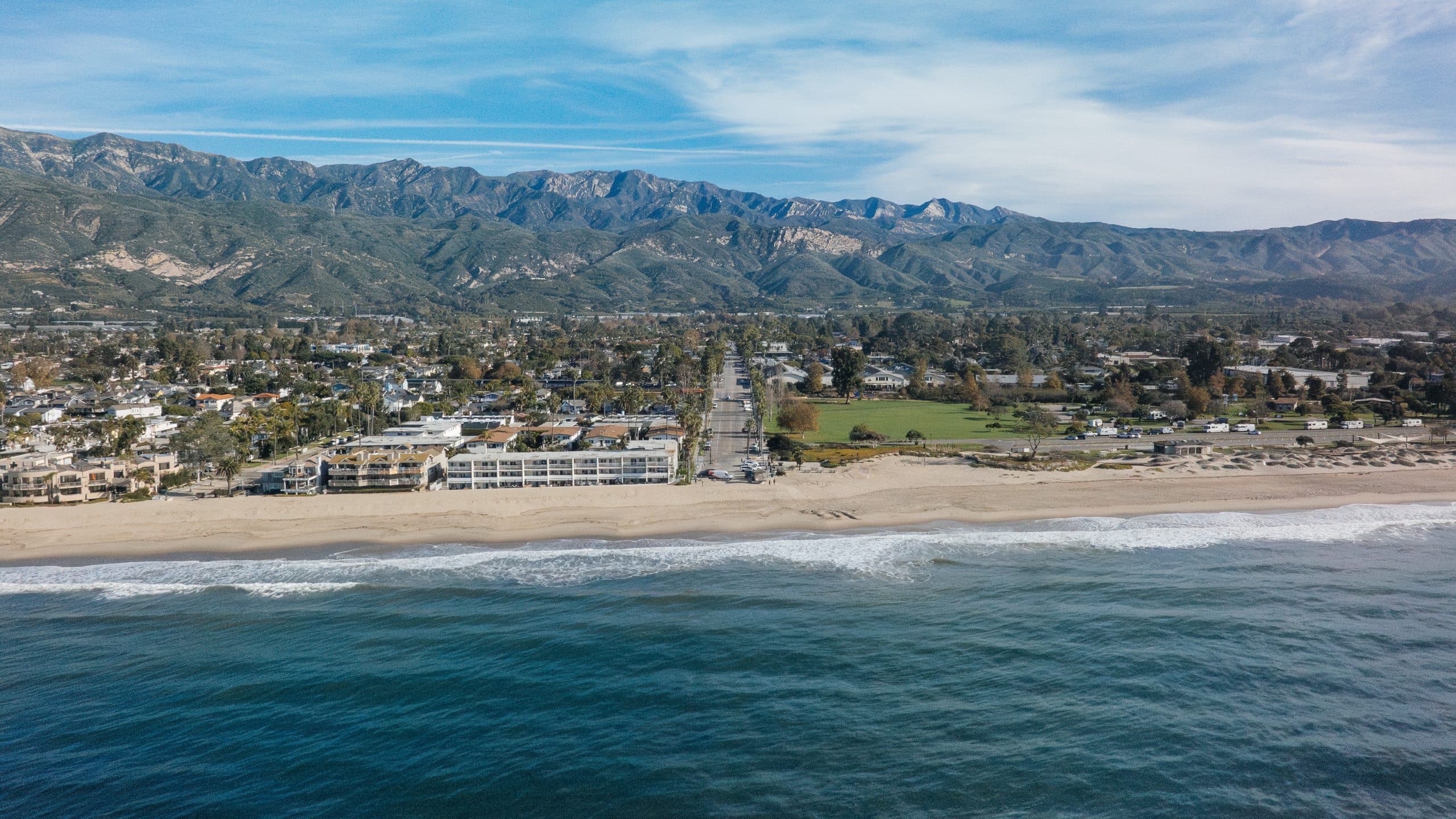 Carpinteria’s beach and coastal community between the Pacific Ocean and the mountains